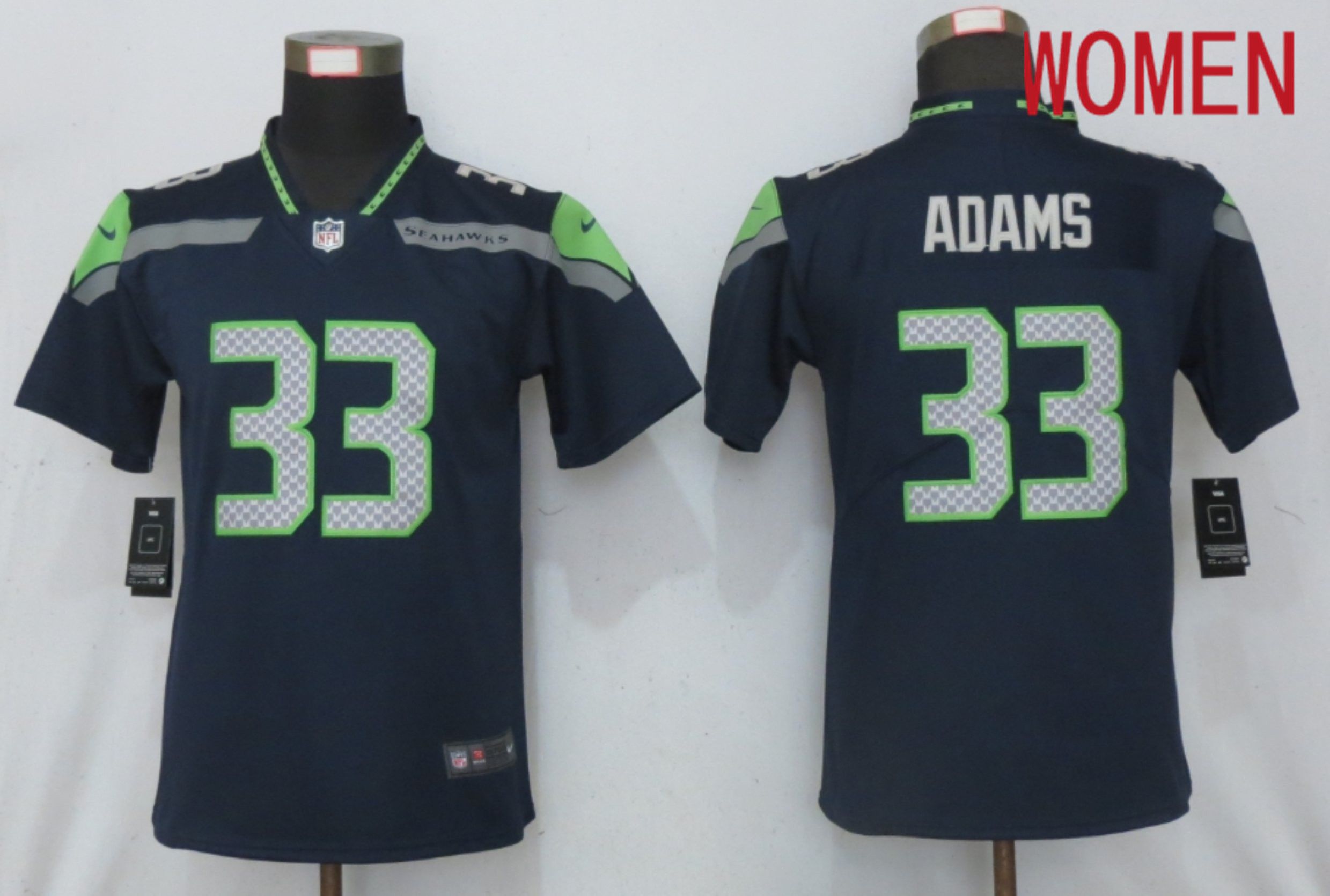 Women Seattle Seahawks #33 Adams Blue 2020 Vapor Untouchable Playe Nike NFL Jersey->seattle seahawks->NFL Jersey